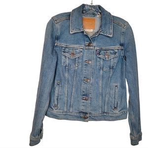 Levi's Women's Jacket Blue Denim Jean Button Up Outdoors Coat ,size Medi…